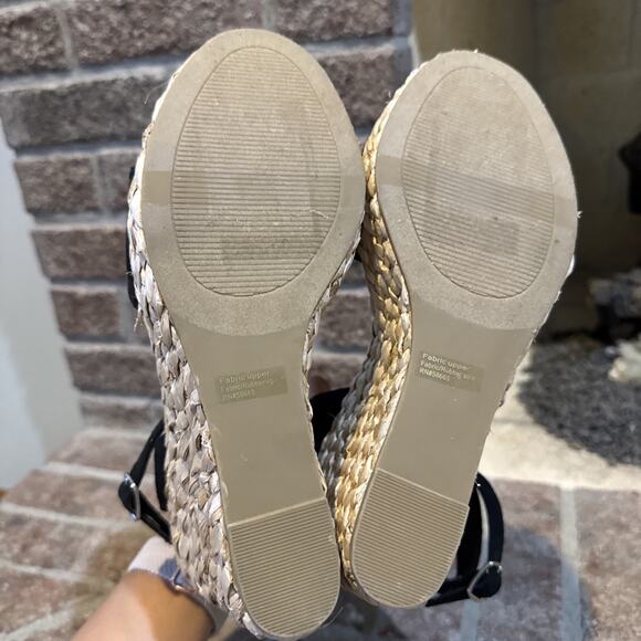 BP Ginny Espadrille Ankle Strap Wedge Sandal Women's Black Size 9 - Picture 9 of 16